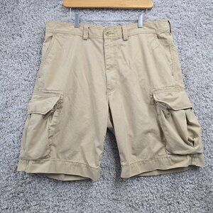 Polo Ralph Lauren Cargo Shorts Men 38 Beige Heavy Cotton Outdoor Skater‎ Pockets